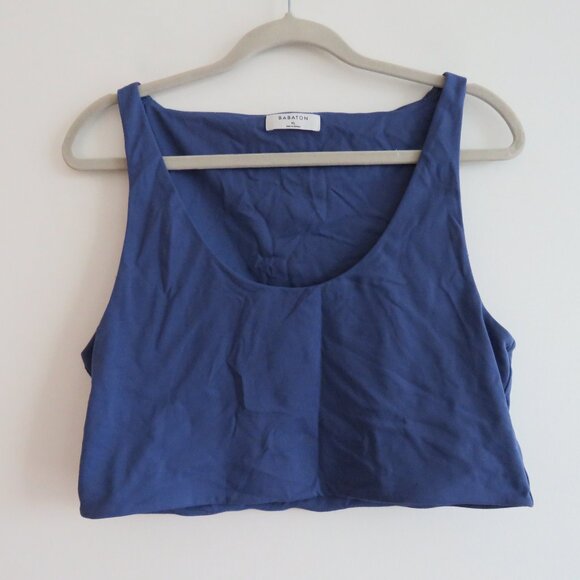 ARITZIA BABATON Contour Scoopneck Tank in Blue Eclipse Minimalist - Size XL - Picture 2 of 10